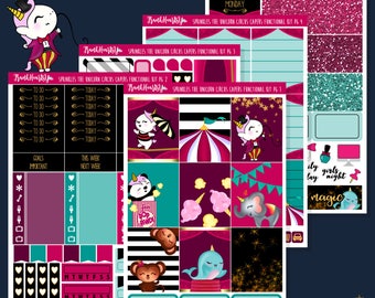 Full Functional Kit 5 Sheets - Sprinkles Circus Capers Sticker Set - EC Vertical