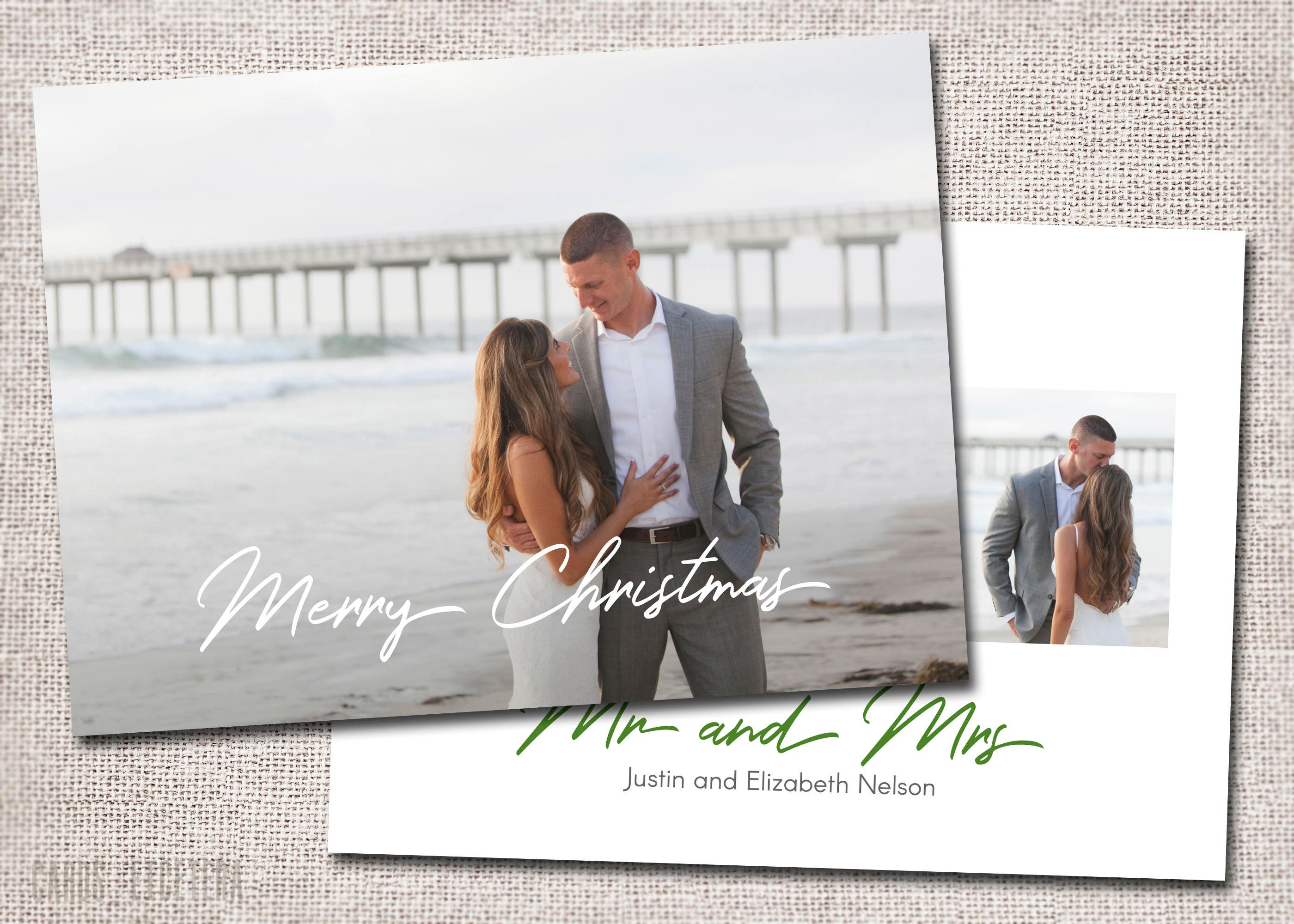 mr and mrs christmas card first christmas married wedding