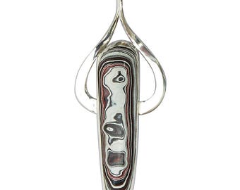 Fordite and Sterling Silver Pendant, pfrdj2820
