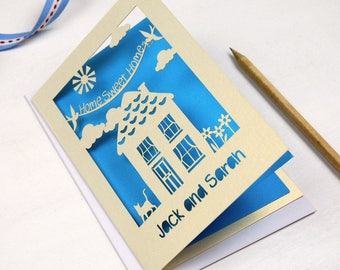 Personalised Papercut New Home Card, Laser Cut Home Sweet Home House Card, Personalised Paper Cut Moving Card, sku_new_home