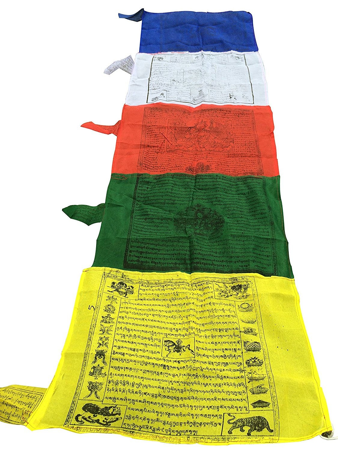 Tibetan Large Multi Color Vertical Tibetan Prayer Flags
