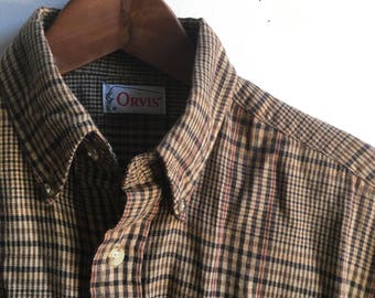 Vintage Orvis Plaid Flannel Shirt Size S