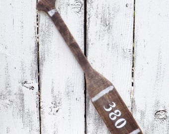 ON SALE Rustic Wooden Oar / Wood Oar / Nautical Decor/ House Number / Beach Decor