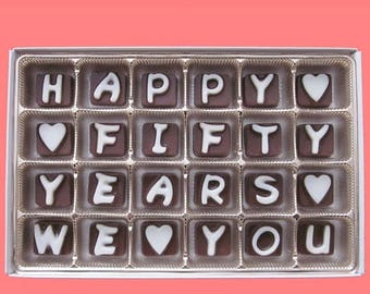 ship AFTER 8/7 50th Wedding Anniversary Gift for Parents 50 Years Anniversary Gift for Couple Fun Idea Happy Fifty Years We Love You Cubic C
