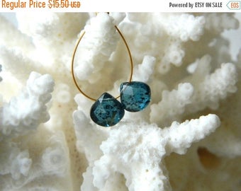 15% off SALE Matched pair of AAA deep blue Moss Kyanite focal faceted heart briolettes beads 7mm x 7mm