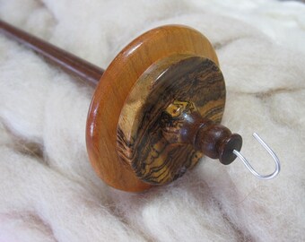 Drop Spindle in Bocote, Chakte Viga & Ipe by Silly Salmon Designs