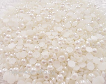 RESTOCKED 200pcs - 5mm Ivory Cream Flatback Pearls PE60005