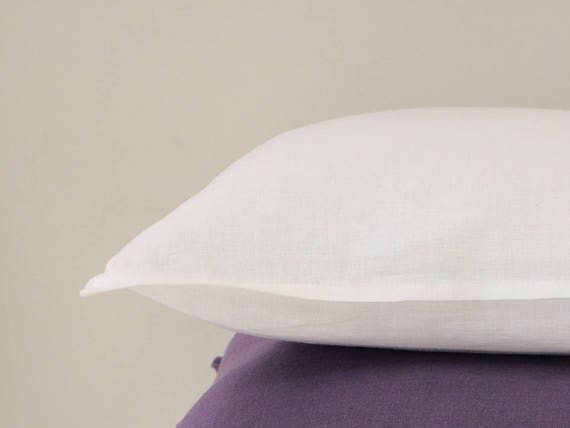 Small white linen pillow cover Decorative pillow cover