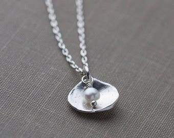 Sterling Silver Pearl Pendant Necklace, Gift for Women, Bridesmaid Gift Mother of the Bride Gift, Freshwater Pearl Silver Jewelry by Burnish