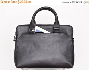 25% OFF Leather laptop bag men - Men's briefcase - Laptop briefcase - Leather messenger bag - Mens portfolio - Slim laptop bag - 13 inch lap