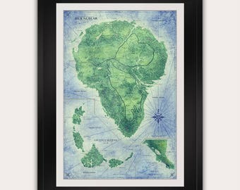 Jurassic Park Map - Home Decor Art Poster - Full Colour