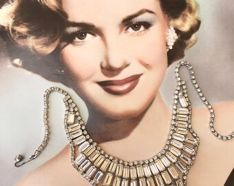 Gorgeous 1950's Rhinestone Bib Necklace