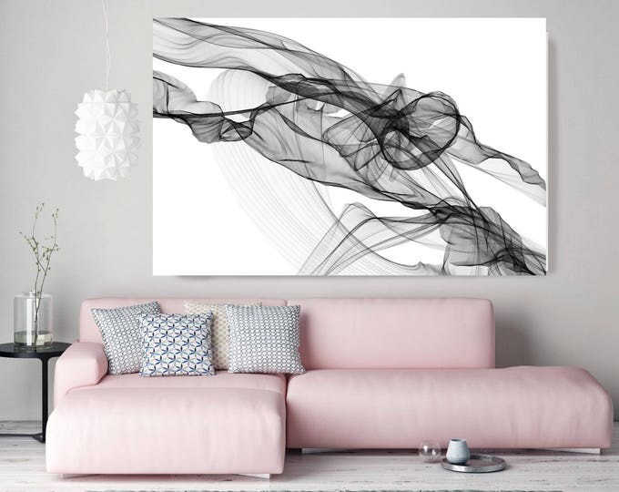 Moving Through. Abstract Black and White, Unique Abstract Wall Decor, Large Contemporary Canvas Art Print up to 72" by Irena Orlov