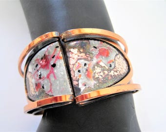 Matisse Renoir Bracelet - Enamel Copper Cuff - Hinged Bangle
