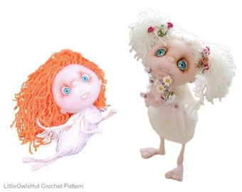 2 Crochet Patterns - Angels Zu and Shu - Amigurumi soft toy PDF file by Pertseva Etsy