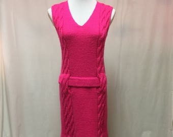 1960's Hot Pink Heavy Knit Jumper Tunic
