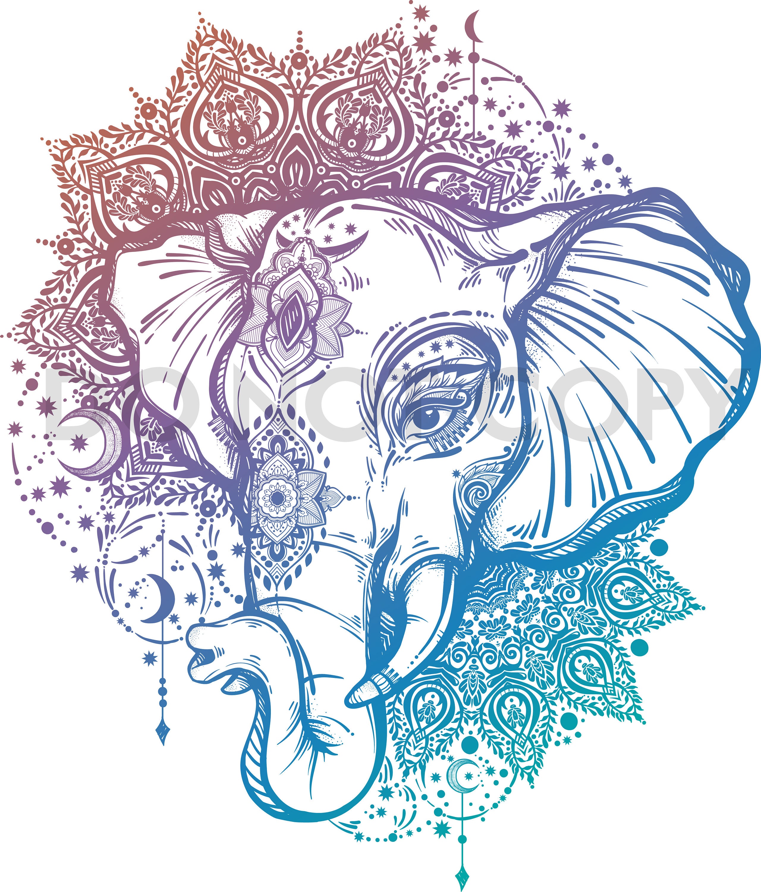 boho elephant boho elephant outline