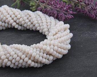 Off White, Faceted Rondelle Chinese Crystal Beads, Crystal Rondelle Beads, 1 strand-135 pcs // BD-066