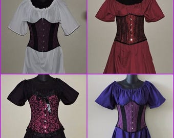 ladies half length short sleeve chemise RTS Pirate shirt medieval renaissance clothing SCA ready to ship