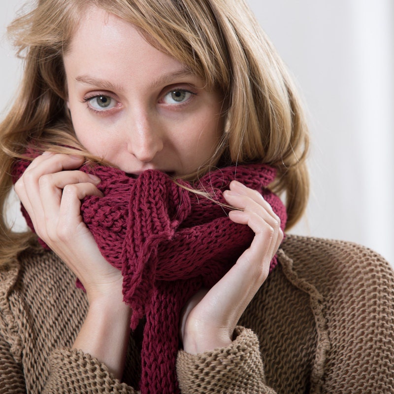 Dark Brown Chunky knitted sweater women handmade knitted