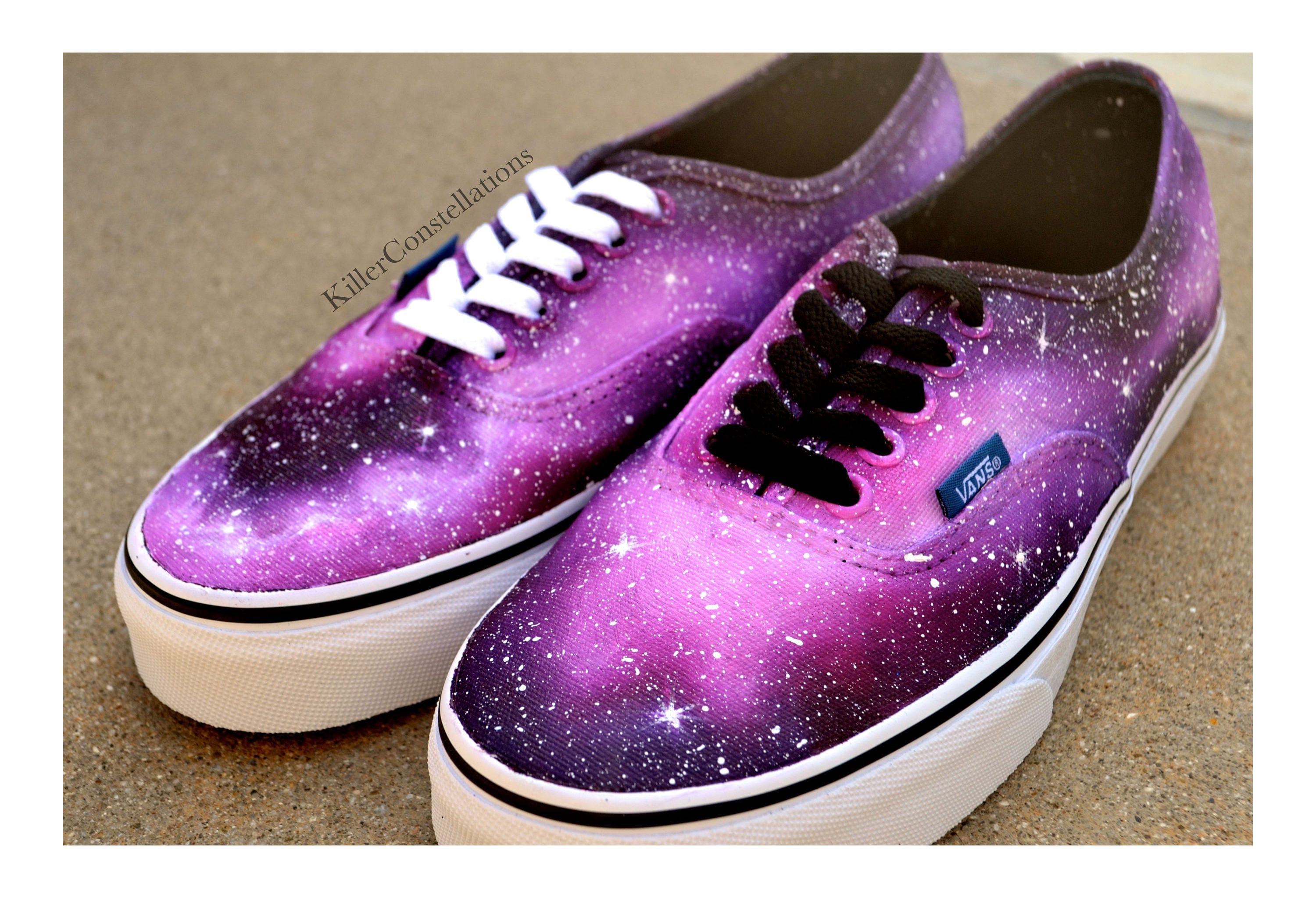 Custom Painted Galaxy Shoes Pink and Purple
