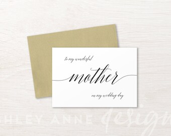 Thank You Mom Wedding, Thank You Mom Card Wedding, To My Mother On My Wedding Day Card, Mother of The Bride Gift, Mother of the Groom Gift