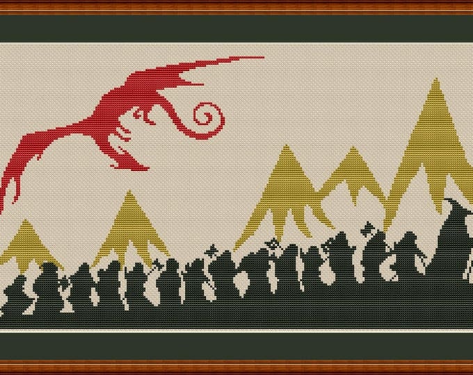 Hobbit Silhouette cross stitch pattern Instant Download PDF