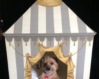 Luxury Designer Dog House Home Decor Custom Hand Painted Furniture Pet Chateau