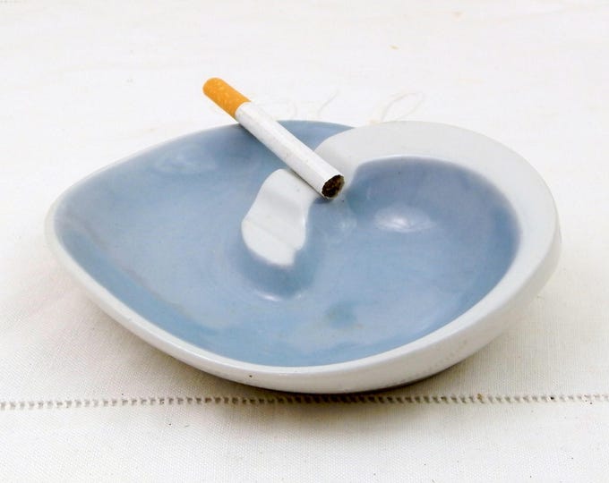 Vintage Mid Century Modern Ceramic Publicity Ashtray for Calculating Machine Shop in Paris Made by Altenkunstadt Bavaria, 1950 s Tobaccina
