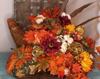 Cornucopia, Fall cornucopia, Fall floral arrangements, XL fall cornucopia, cornucopia arrangement, Thanksgiving cornucopia, Fall decor, Fall