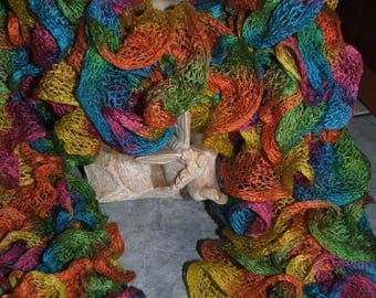 RUFFLE scarf - Handmade - multicolored