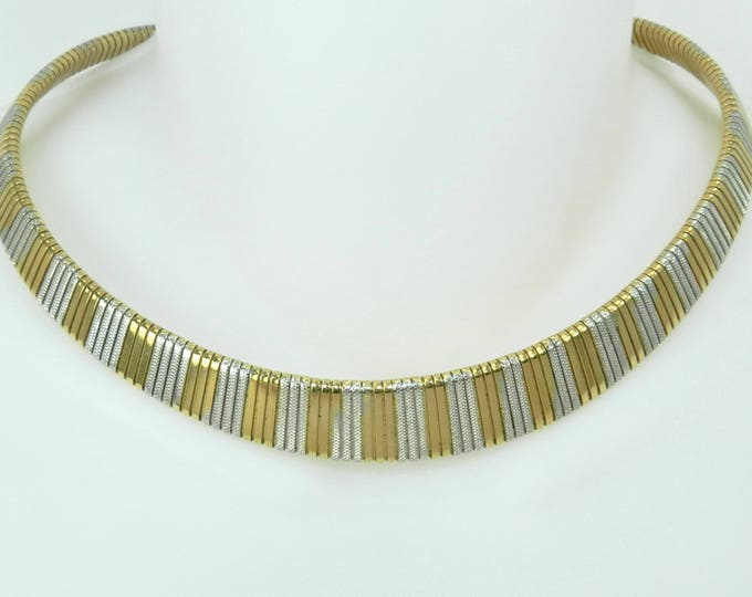 Vintage Act II Gold and Silver Tone Necklace, Retro Mod Two Tone Necklace, Act II Jewelry, Vintage Jewellery, Gift for Her, 1980s 1990s