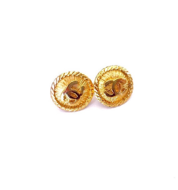 Vintage Designer Button Earrings