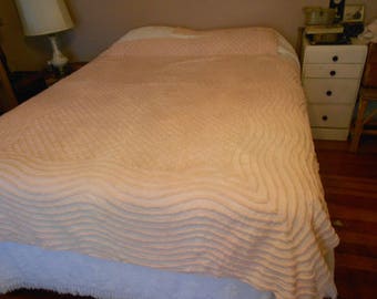 50's Pink Chenille Bedspread/Cutter Bedspread