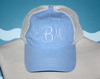 Monogram Baseball Cap - Custom Ball Cap - Monogram baseball Hat - Trucker Cap - Personalized summer hat - Mesh Baseball Hat