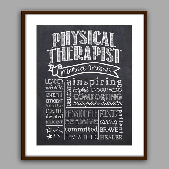 Physical Therapist Chalkboard Style Art Printable