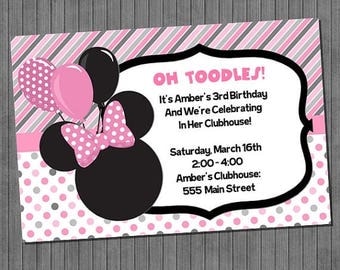 ON SALE Minnie Mouse Birthday Invitations