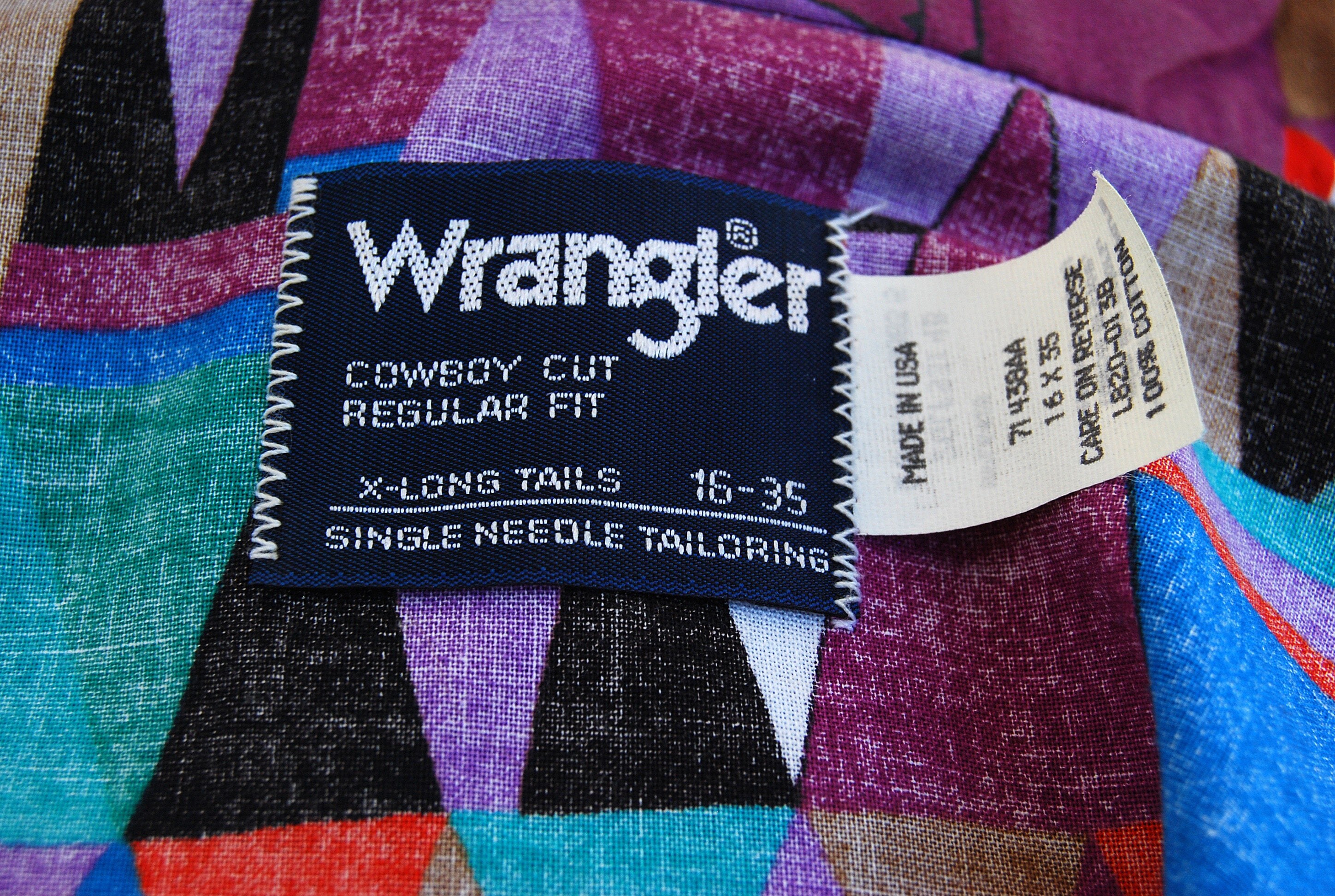 Vintage 90s Mens Color Block Geometric Western Shirt Wrangler Bright Abstract Tribal Clothing Cowboy Vintage 90s Mens Color Block Geometric Western Shirt Wrangler Bright Abstract Tribal Clothing Cowboy