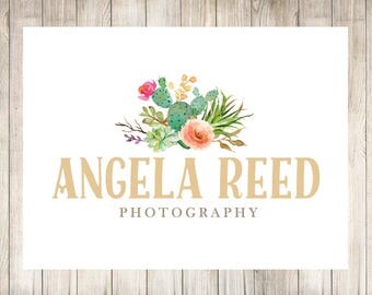 Floral Logo, Photography Logo, Photography Watermark, Logo Design, Photographer Logo, Premade Branding