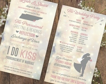 Mini Accordion Fold Wedding Programs featuring your wedding