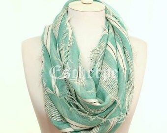 Mint Striped Scarf Spring Summer Scarf Me Accessory Women's Fashion Accessories Christmas Gifts Ideas For Her For Him Girlfriend Boyfriend