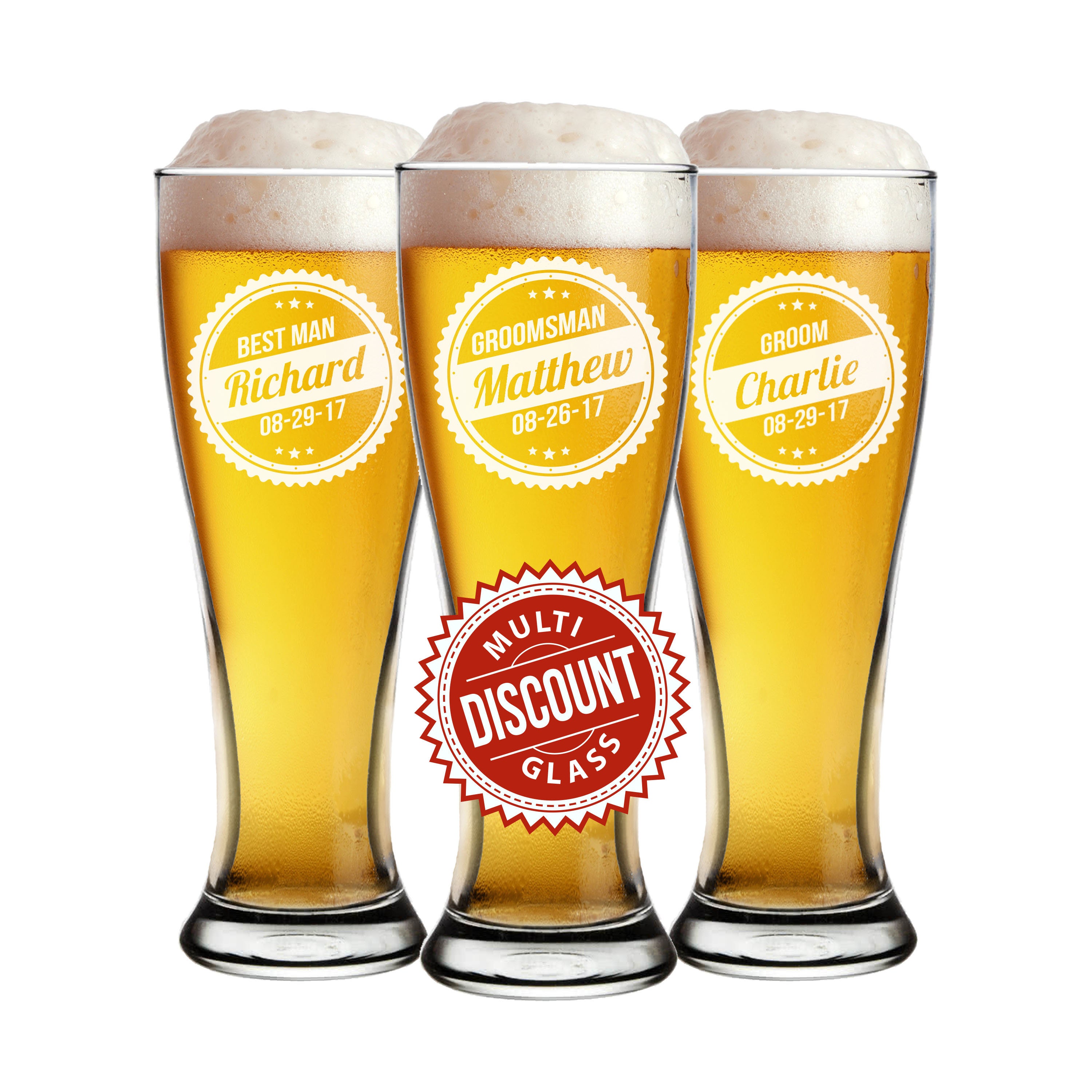 Personalized Pilsner Glasses Personalized Glasses Groomsmen