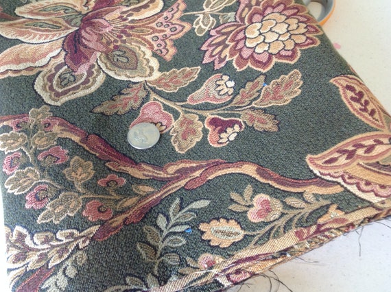 Brocade Home Decor brocade sage green fabric 20" x 144" brocade remnant scrap Brocade Home Decor brocade sage green fabric 20" x 144" brocade remnant scrap