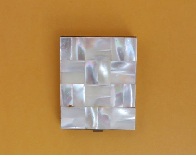 Vintage MOP Compact Picture Case - Portable Photograph Case, Collector's Picture Compact