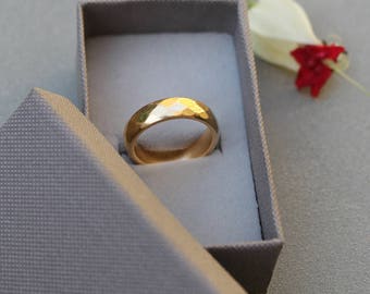 18K Gold Wedding Band, Solid Gold Wedding Band, Gold for women, Raw wedding ring, Raw gold ring, popular wedding bands