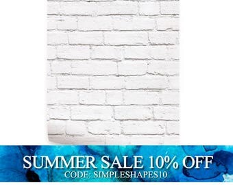 Removable Wallpaper White Brick Modern Clean Look Self Adhesive Fabric Wallpaper Repositionable