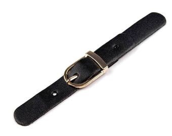 1 buckle black leather and gold clasp