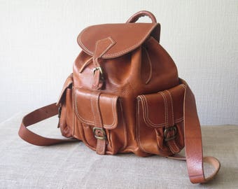 Vintage Brown Backpack Rucksack Genuine Leather Shoulder Bag @228