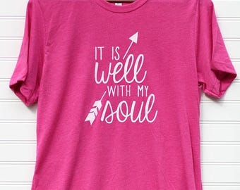 ON SALE Short-sleeve Triblend UNISEX T-shirt (It Is Well With My Soul shown)