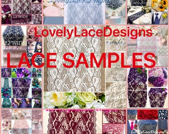 LACE SAMPLES~~4" wide-12" wide / Wedding Lace Table Runners/ Wedding Decor/Reception Decor/Table Overlay/Event Supplies/Table decor/Weddings